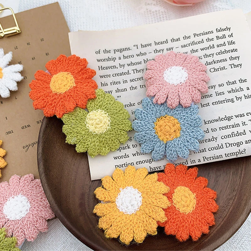 Милая заколка для волос SHUANGR с цветными цветами девочек и женщин подсолнухами