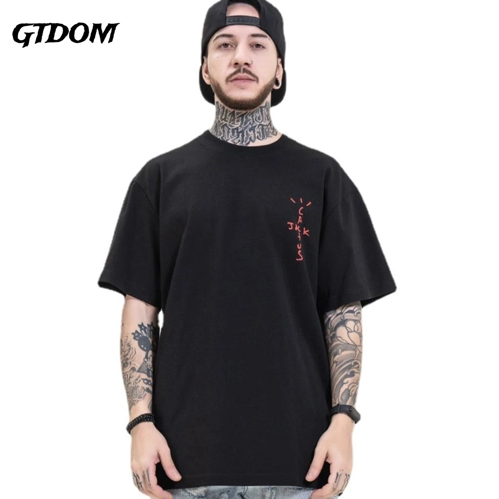 

GTDOM Men's 2021 Summer New European Popular Logo Rap Peripheral Co-branded Casual Loose Short Sleeve T-shirt Casual Couples