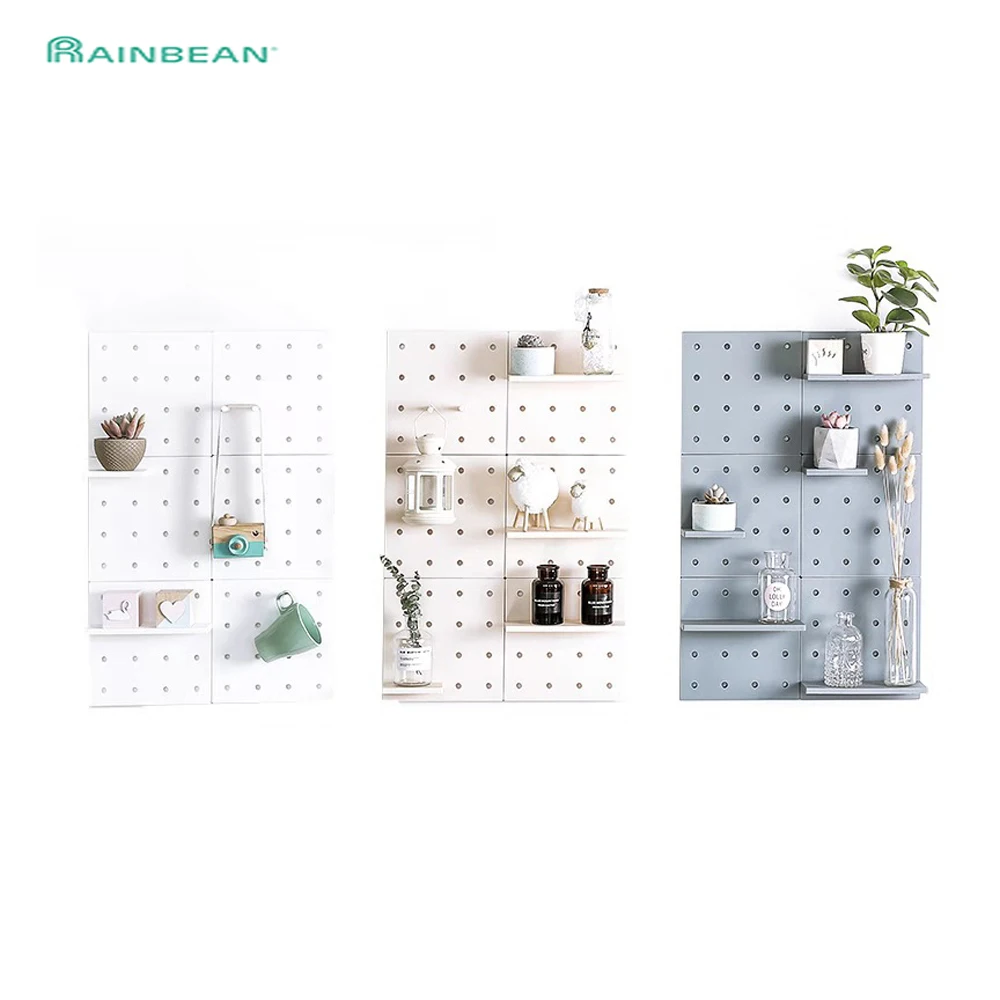 Пластиковый Сделай Сам стеллаж для хранения с отверстиями настенный органайзер