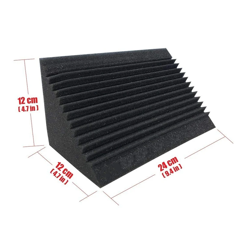 Promotion! 12 Pcs Sound-Absorbing Foam Board Bass Trap Wedge-Shape Brick Sound Insulation Treatment 12X12X2 | Строительство и