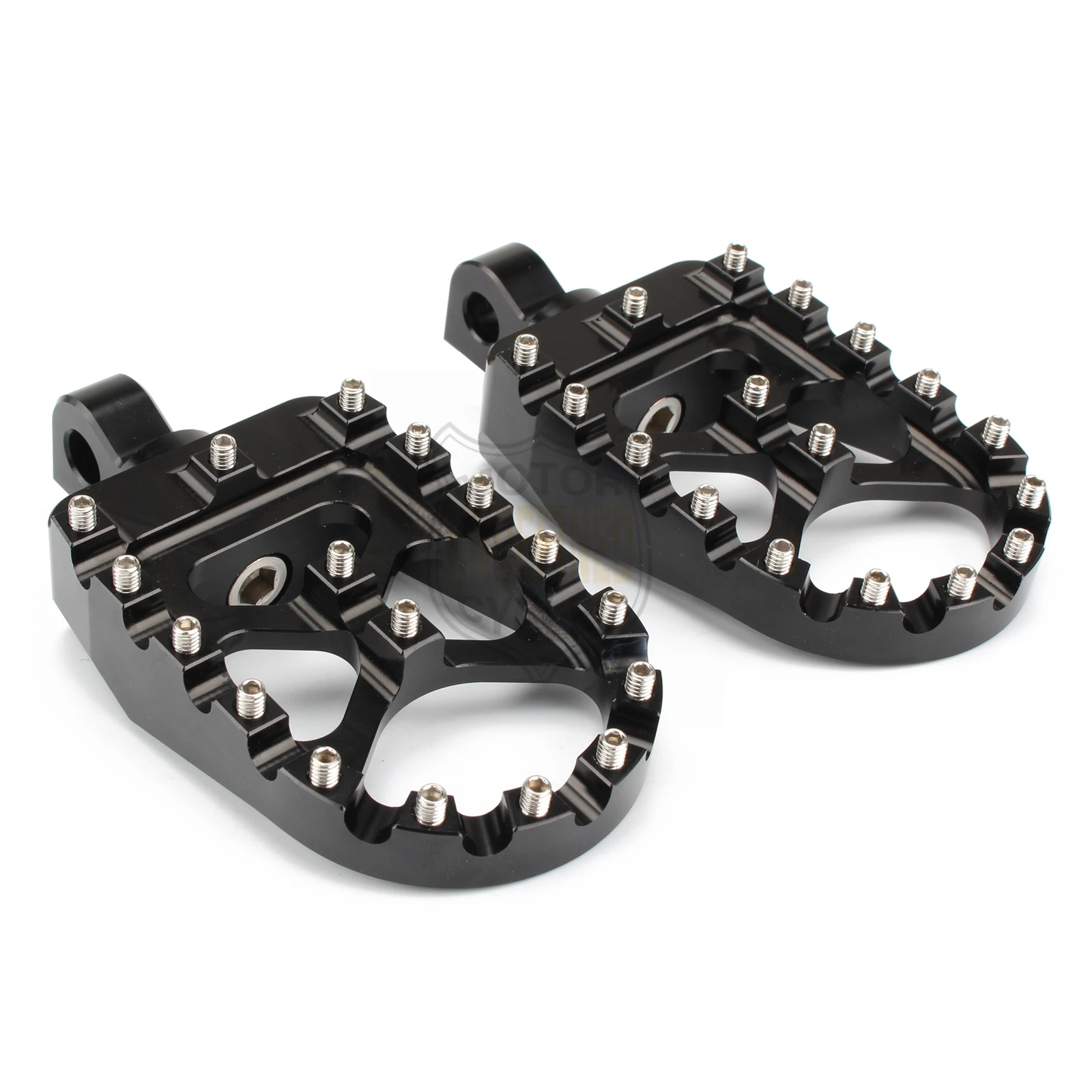 MX Foot Pegs Motorcycle Wide Fat Footpegs Bobber 360 Roating Footrests For Harley Dyna Fatboy Sportster Iron 883 Street Bob