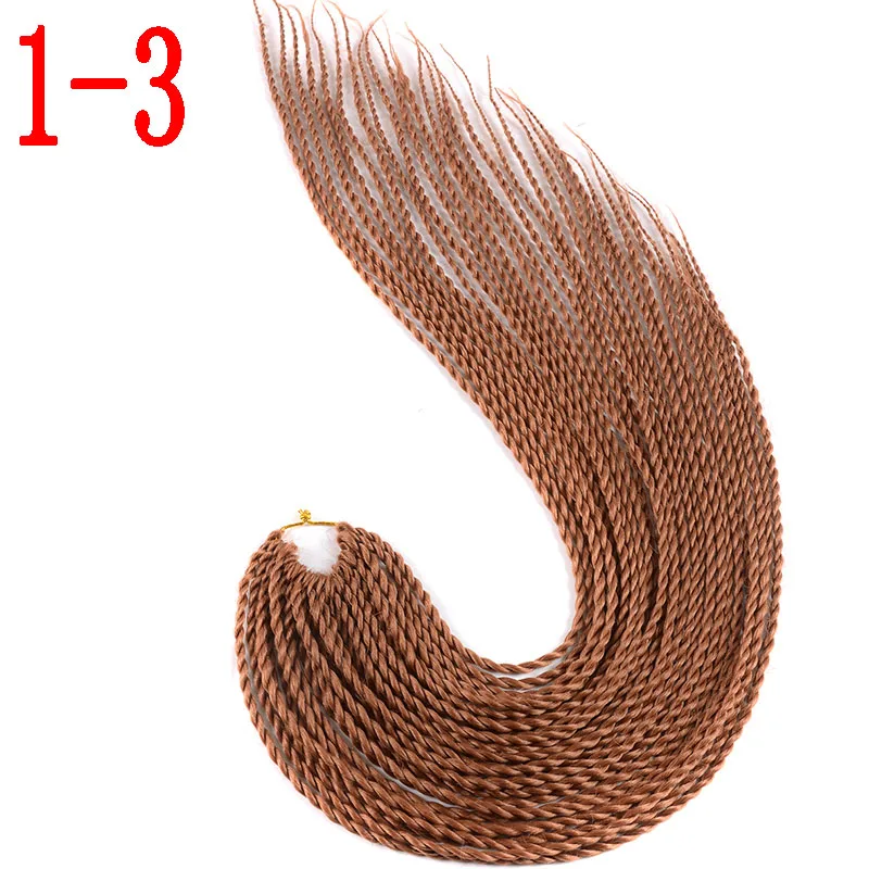 1-3 MERISIHAIR Ombre вязанные косички Сенегальские крученые волосы 24 дюйма 30 корней/упаковка синтетические плетеные волосы для женщин серый синий розовый - Цвет: 1-3