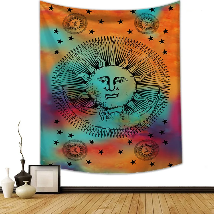 Фото 2020 Vintage Sun Moon Stars Planet Tapestry Bohemian Indian Hippie Dorm Decor Wall Hanging Дом и сад 2020 Vintage Sun Moon Stars Planet Tapestry Bohemian Indian Hippie Dorm Decor Wall Hanging Дом и сад