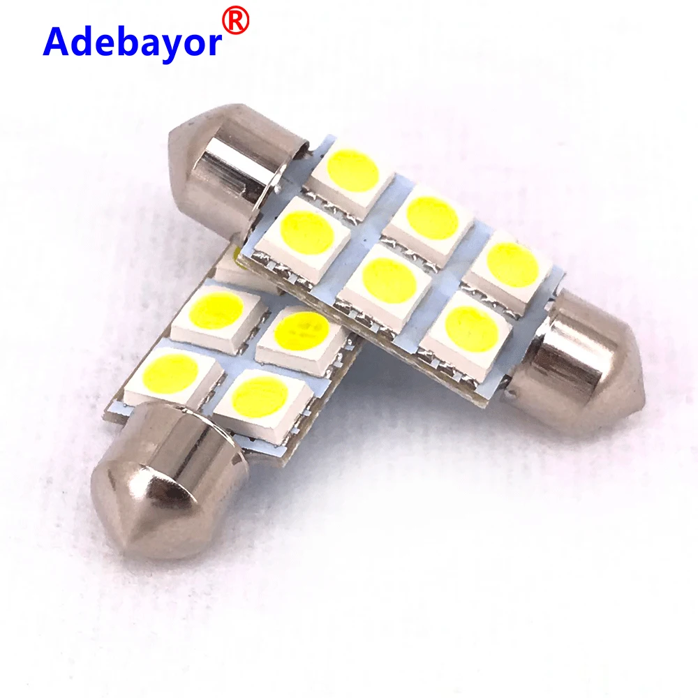 500 шт. автомобильные светодиодсветодиодный лампы для чтения 36 мм 39 41 5050 6 SMD 12 В C5W