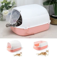cat litter box plastic hooded high walls kitten potty box pet litter pan cat bedpan pet toilet cat accessories