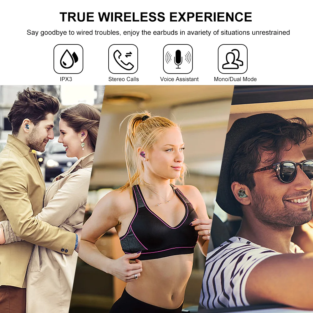 Bluetooth наушники Sabbat E12 Ultra 5 0 настоящие Беспроводные с микрофоном стереонаушники