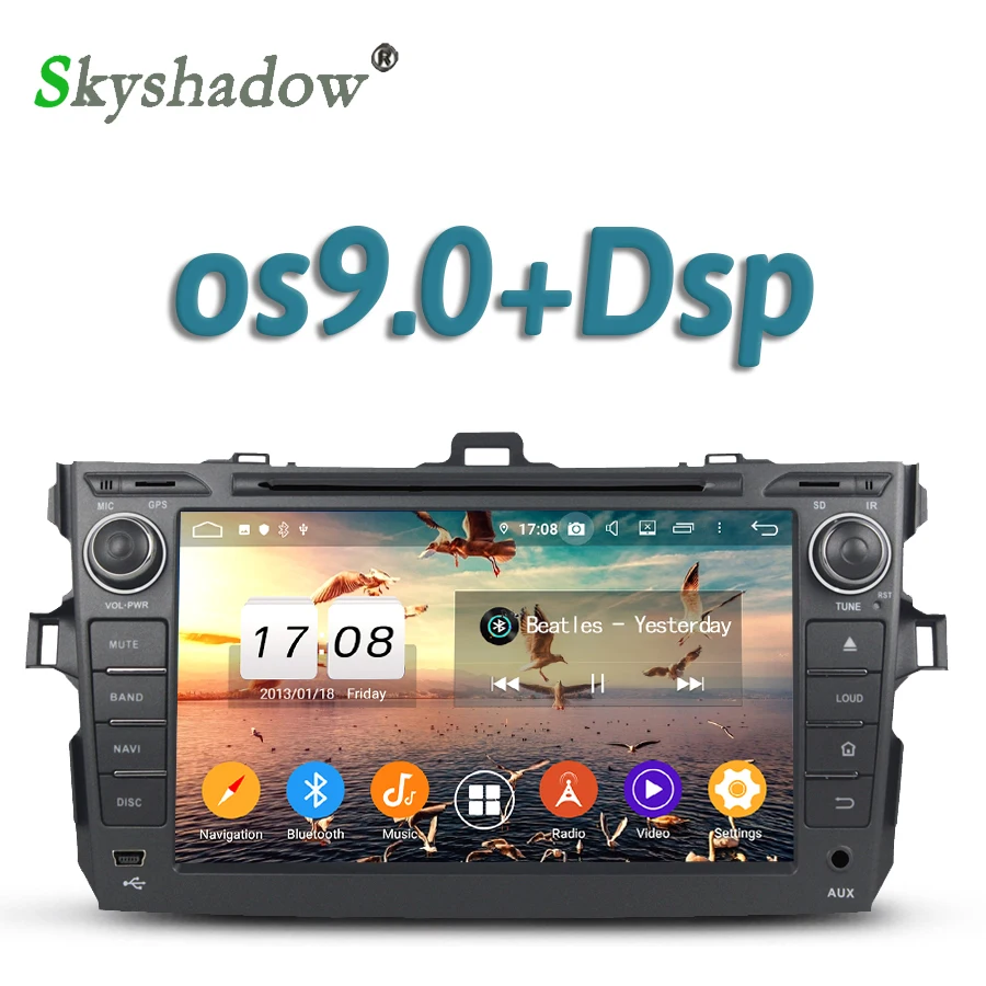 Автомобильный DVD мультимедийный плеер DSP Android 9 0 8 ядерный 4G ram Wifi gps карта Радио