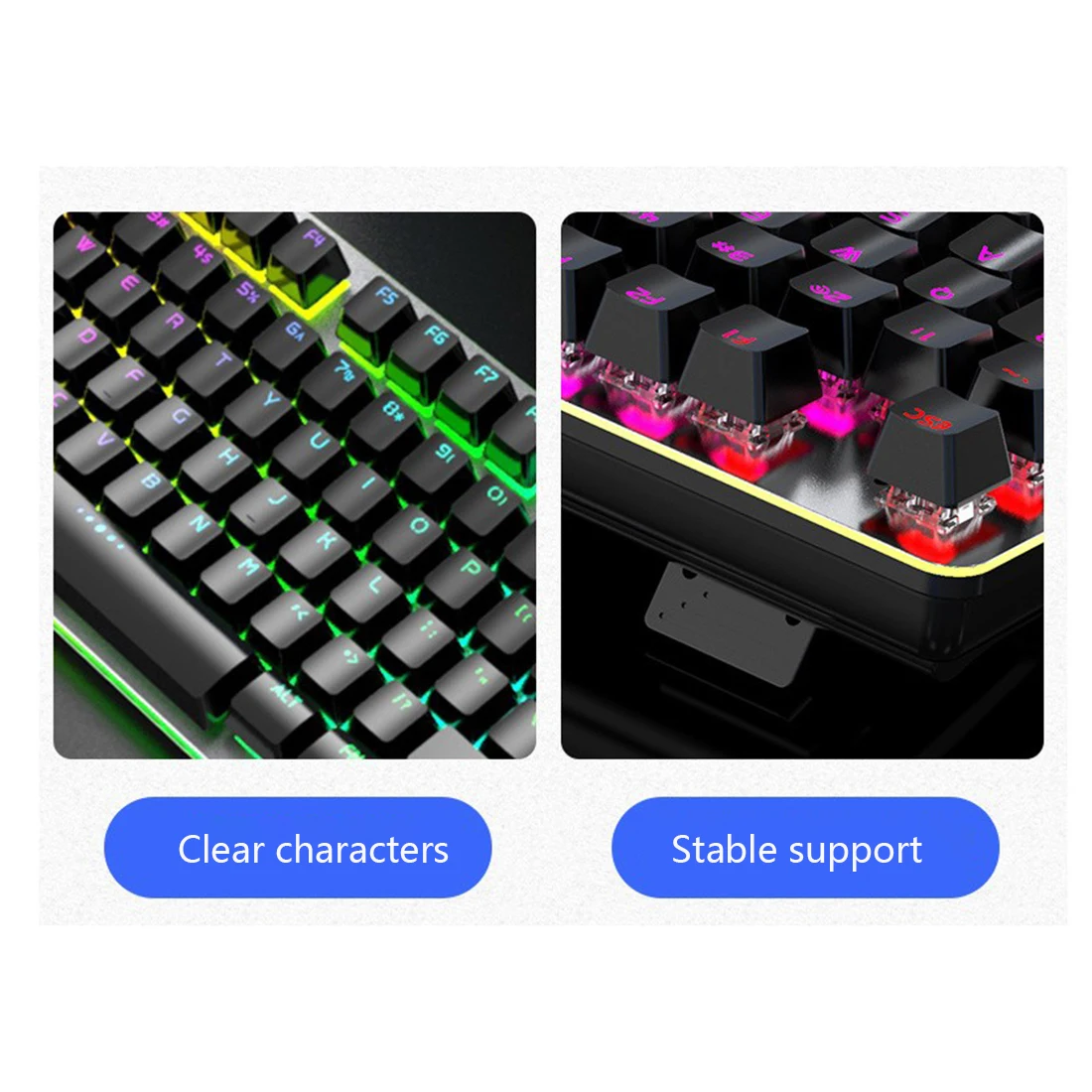 

G900 104 Keys Wired RGB Blacklit Mechanical Gaming Keyboard For PC Office Electronic Sports Games - Blue Switch (Knob Version)
