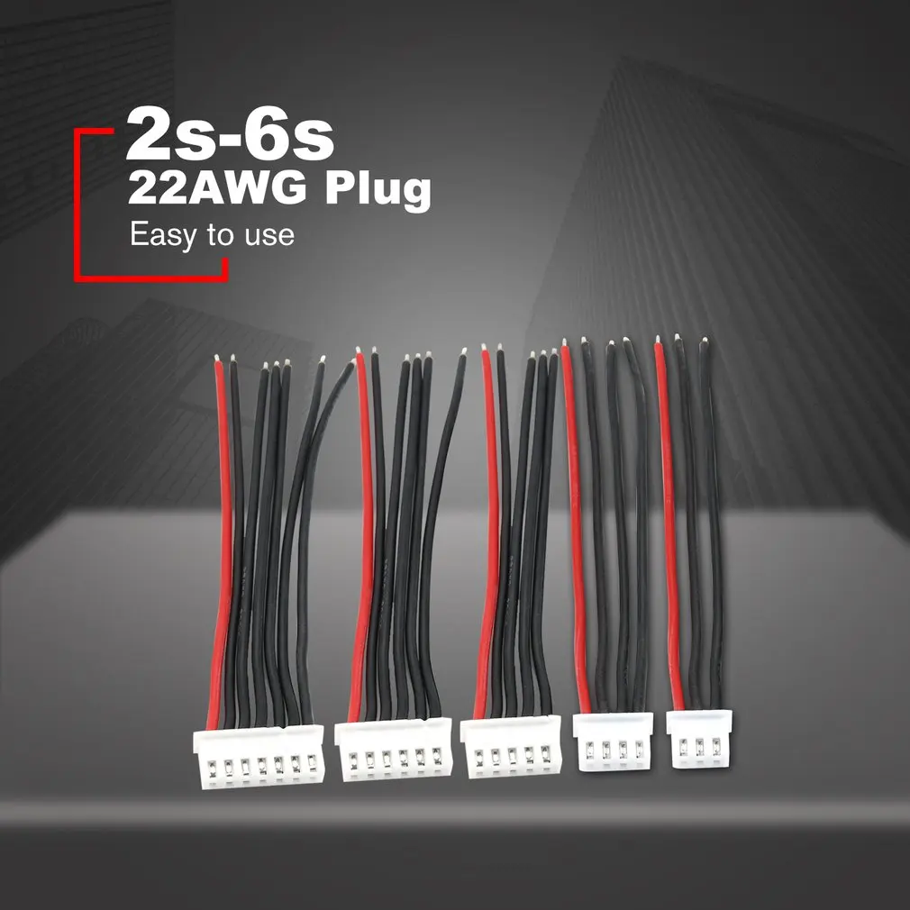 

5 шт. 100 мм RC Lipo Battery 2s 3s 4s 5s 6s 22AWG кабель-удлинитель баланса зарядного устройства для IMAX B3 B6 RC модели Lipo аккумулятор для беспилотника