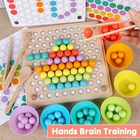 hot wooden montessori kids toys hands brain training clip beads puzzle board math game baby early educational toy for children