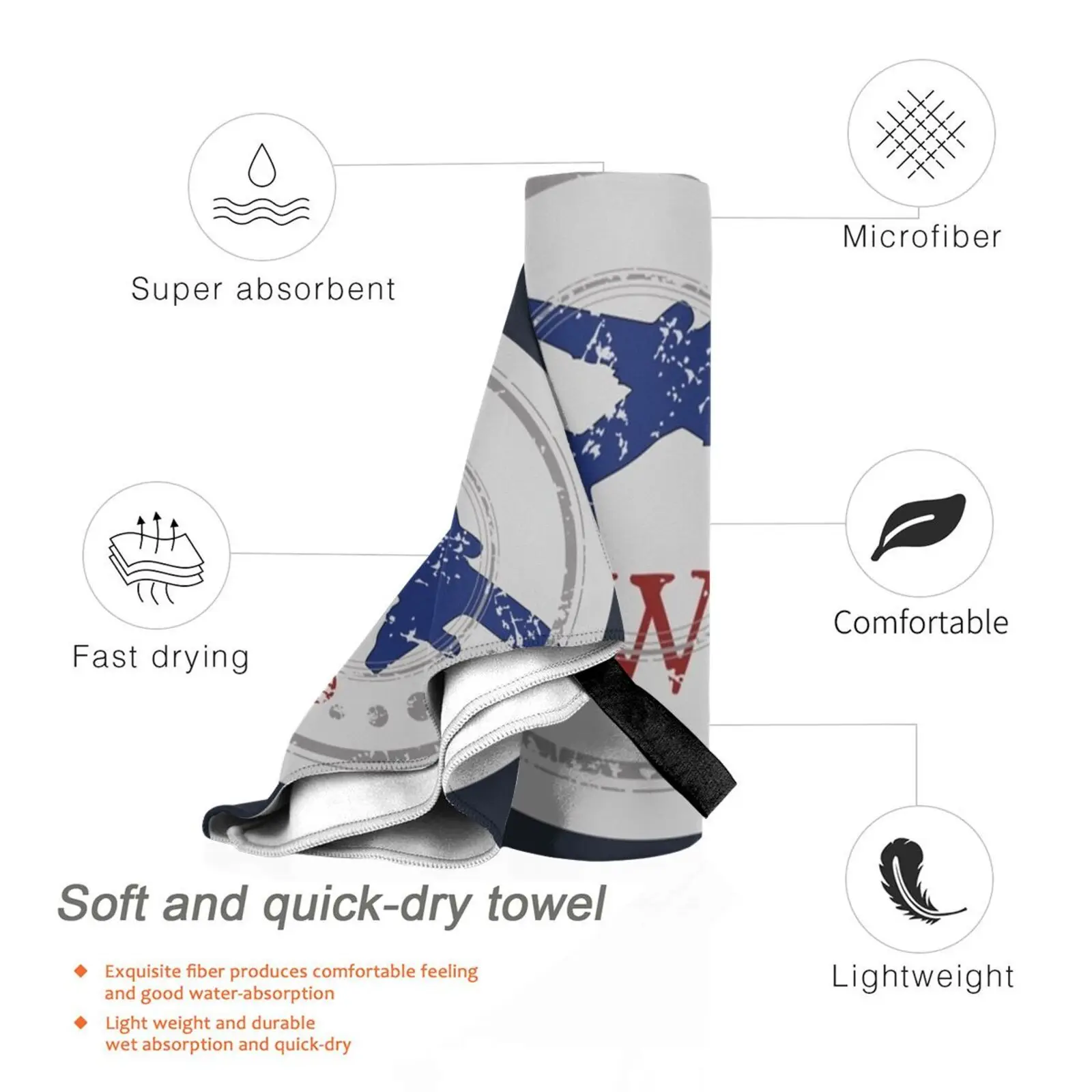 Полотенце быстросохнущее портативное для спортзала спорта велоспорта