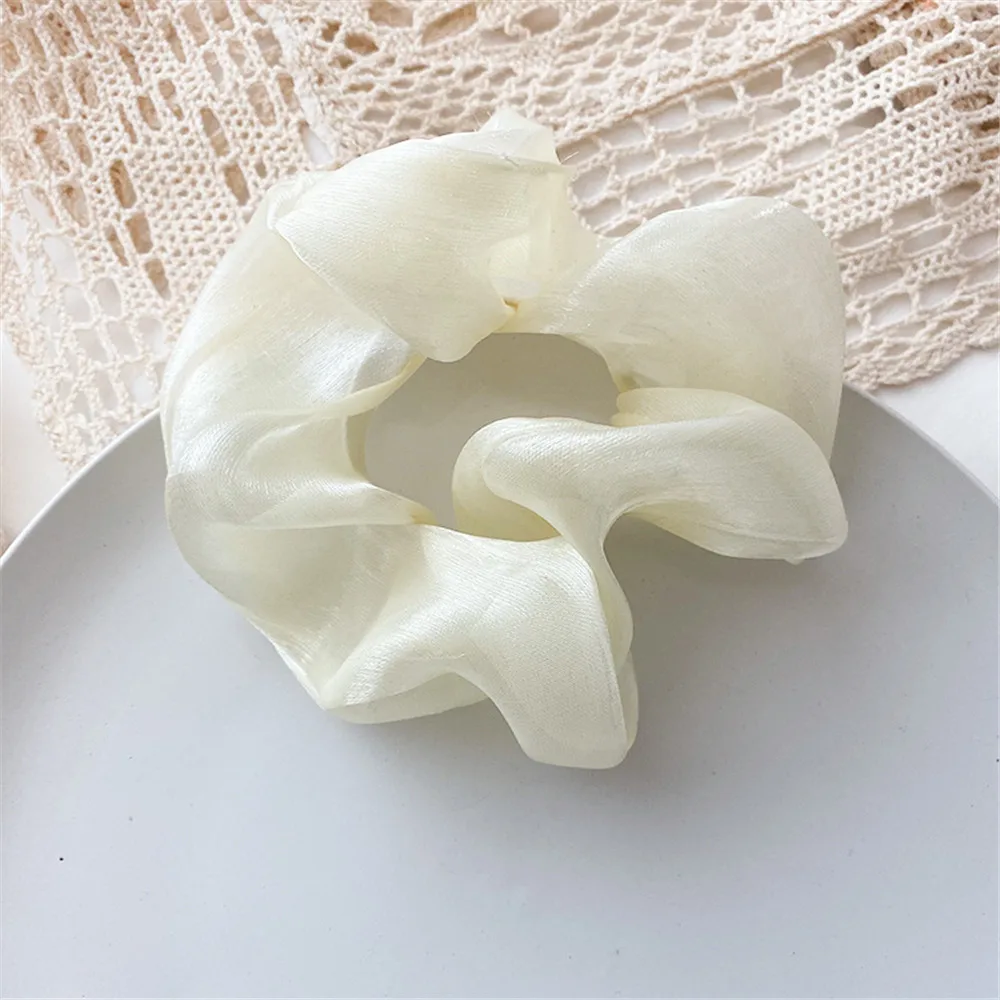 1 шт. Женские однотонные прозрачные Сатиновые резинки для волос резинка