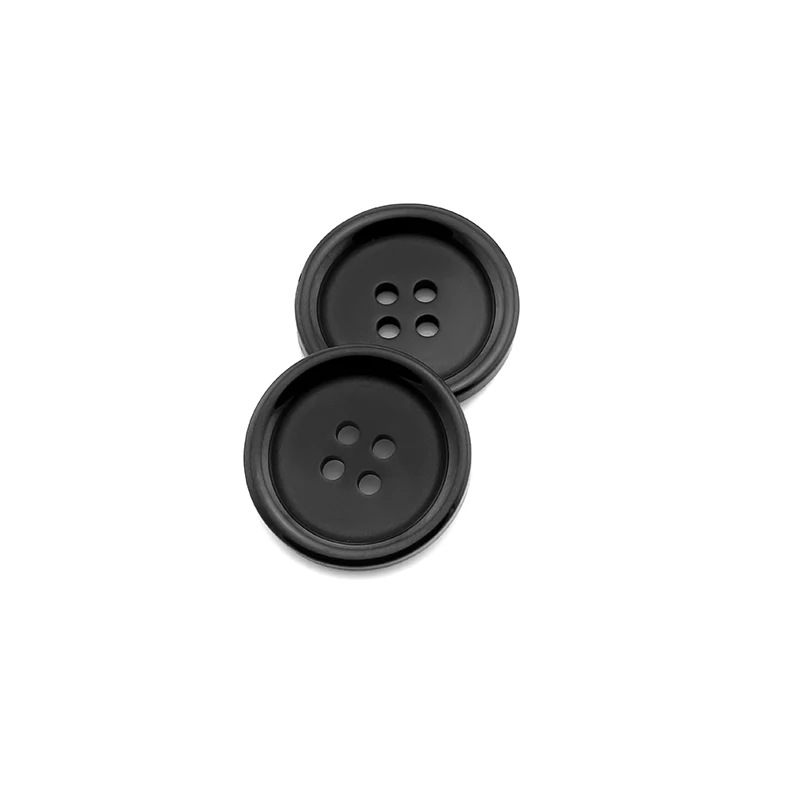 Black Resin Новые 20 шт смолы черный и белый 4 отверстия Кнопка Декор для шитья ремесла одежды пальто DIY Muppet декоративные - Цвет: Black Resin
