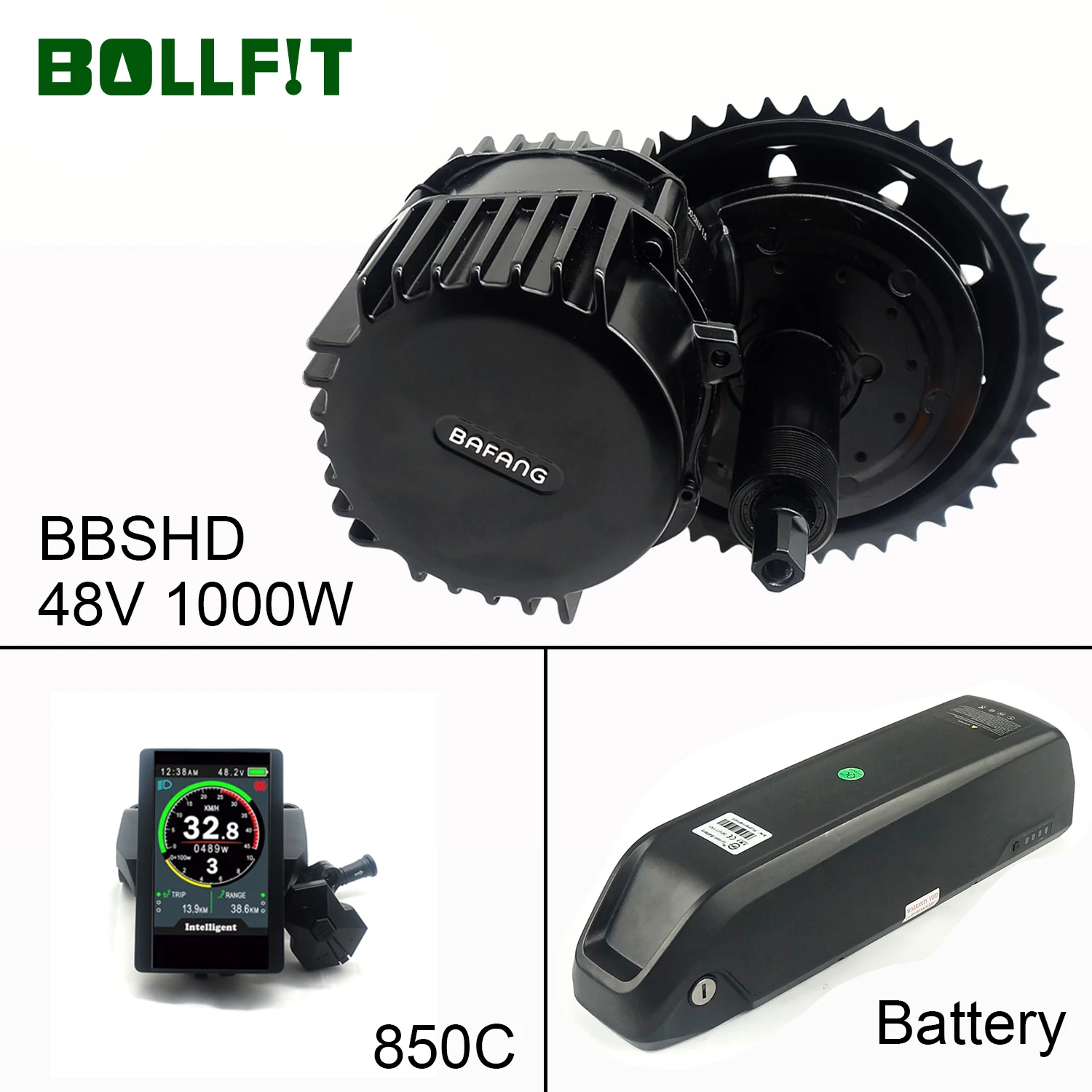 Bollfit Bafang BBSHD M615 16Ah батарея 1000 ватт Mid Drive Moter Kit Электрический велосипед Ebike