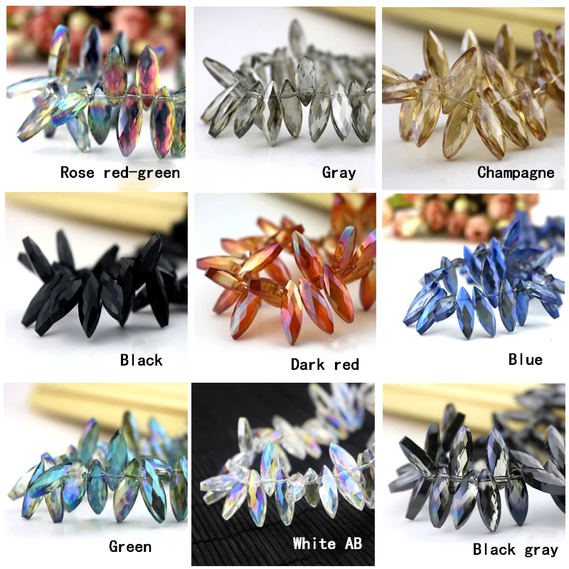 7x22mm about 50Pcs Crystal Beads Horse eye Glass Oval Shape for Jewelry Making DIY Handmade Necklace Pendant Wholesale | Украшения и