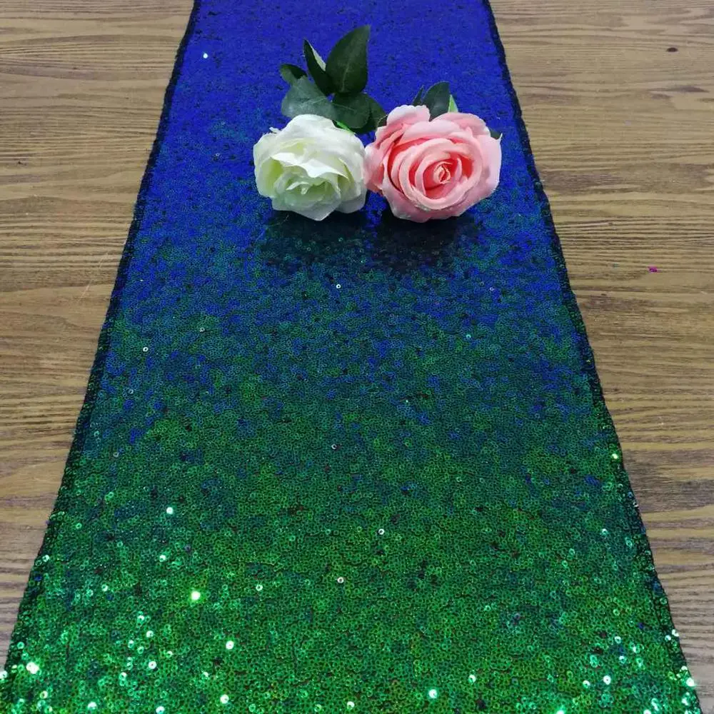 Sequin Table Runners Green Dining Runner 2 Pieces 12x108-Inch Party Wedding Decoration for Table-M1206 |