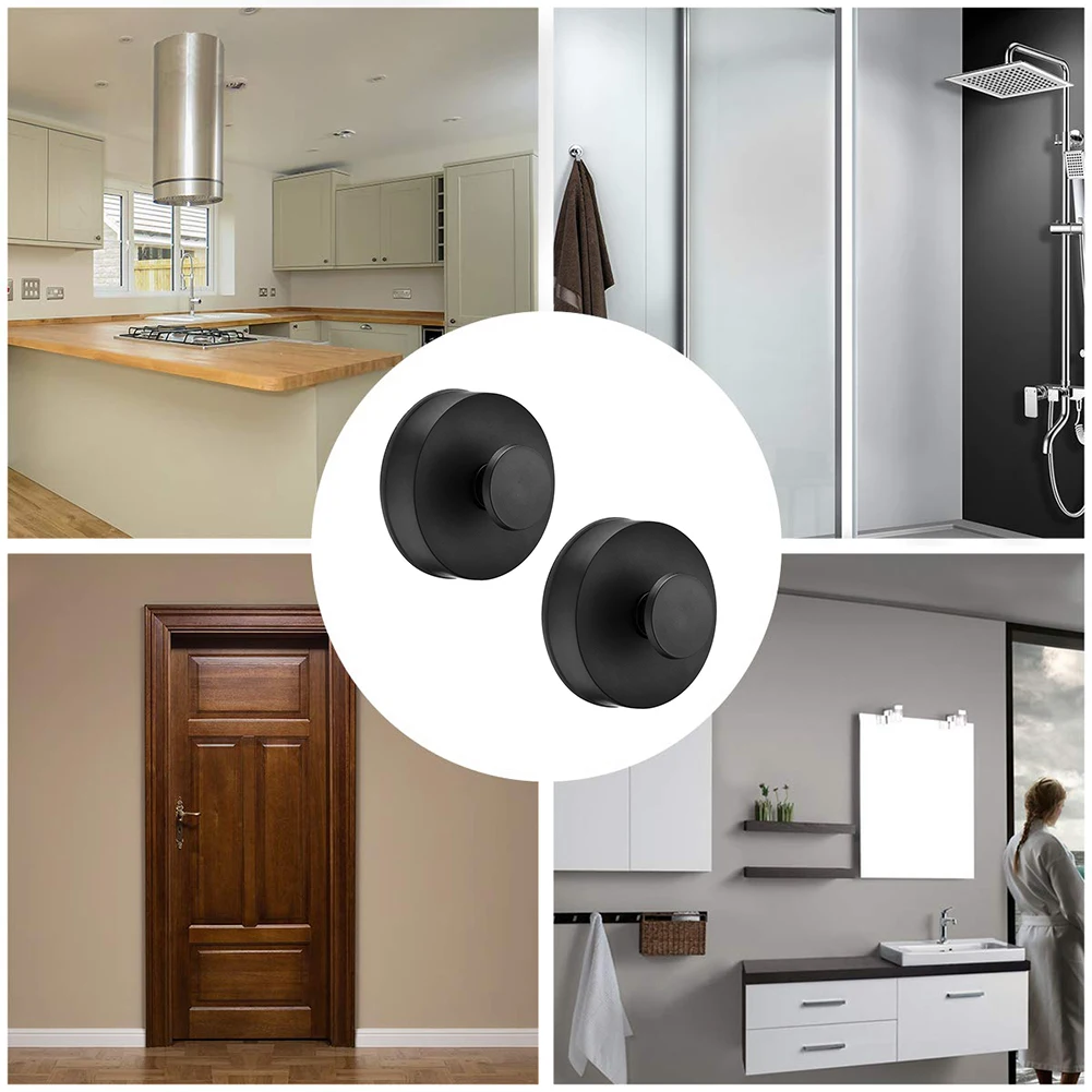 

Punch-Free Clothes Hook Sucker Hook Suction Cup Hook Black Shower Cloths Towels Holder For Home Room Door Bathroom 2PCS