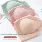 Нижнее белье женское без косточек, цельный спортивный кружевной бюстгальтер для сна с эффектом блинчиков, женское нижнее белье