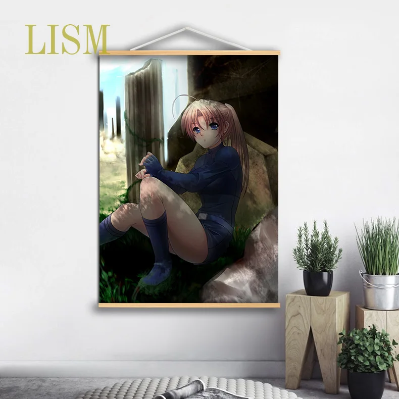 Аниме Косплей Метроид Самус Аран настенный постер манга свиток из массива дерева