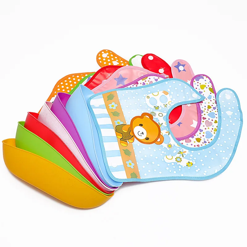 Baberos impermeables EVA para beb&eacute; reci&eacute;n nacido, bufanda de Saliva para alimentaci&oacute;n, f&aacute;cil de limpiar, patr&oacute;n de dibujos animados, tama&ntilde;o ajustable-0
