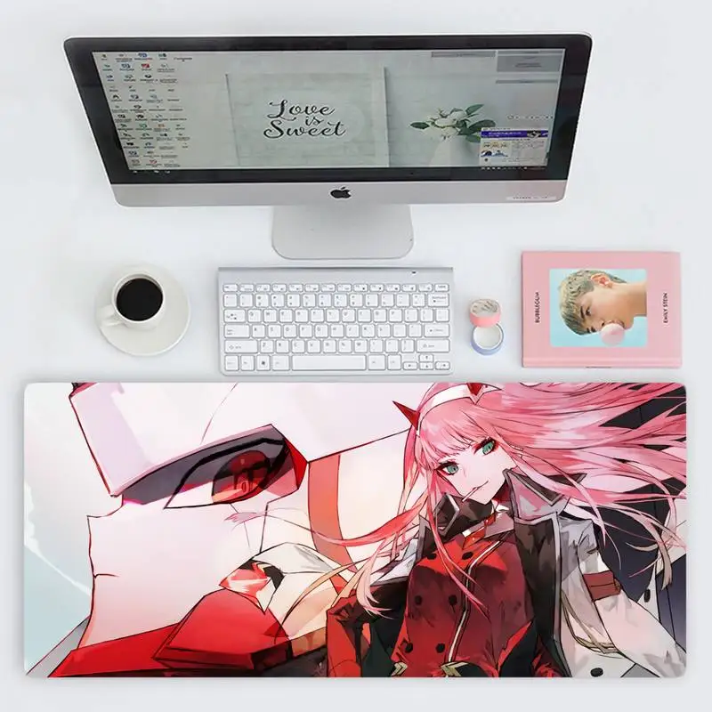 

zero two darling Natural Rubber Gaming mousepad Desk Mat Desk Table Protect Game Office Work X XL Non-slip Laptop Cushion