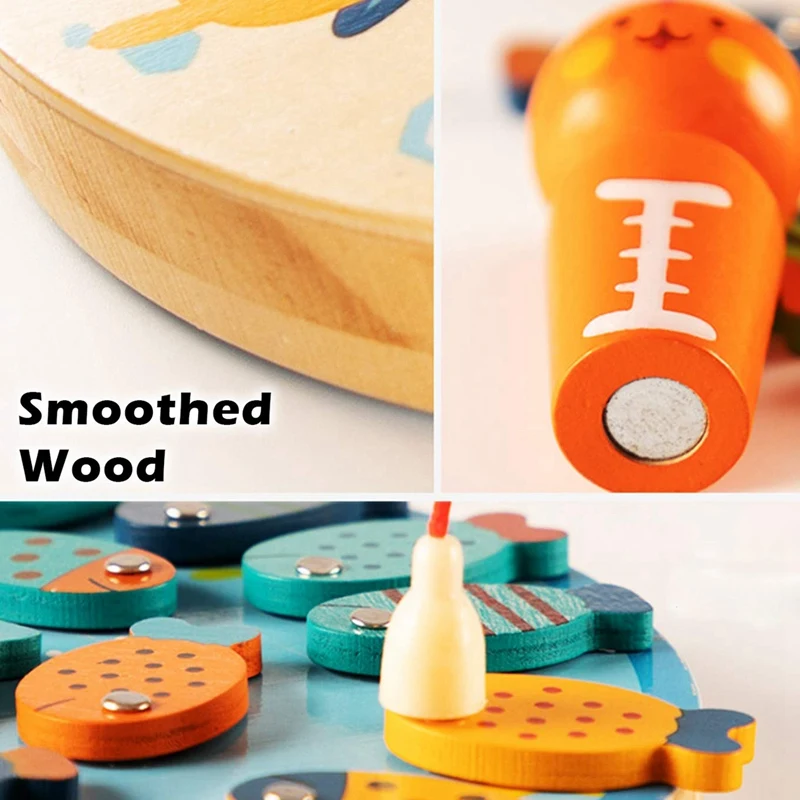 Netic деревянная рыболовная игра игрушка для алфавита рыбы ловли счетные