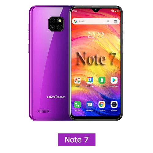 Twilight Смартфон Ulefone Note 7, 6,1 дюймов, 1 ГБ ОЗУ, 16 Гб ПЗУ, четырехъядерный процессор MT6580A, 3500 мАч, Face ID, три тыловые камеры, мобильный телефон на Android 9 - Цвет: Twilight