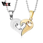 Vnox обещание 2 шт.лот сердце любовь Цепочки и ожерелья и кулон оптовая Нержавеющая сталь пара ювелирных изделий для Для мужчин Для женщин