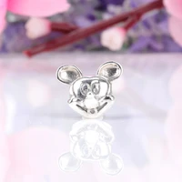 lorena 925 sterling silver mickey beads fit original bracelet pendant diy jewelry charms gift