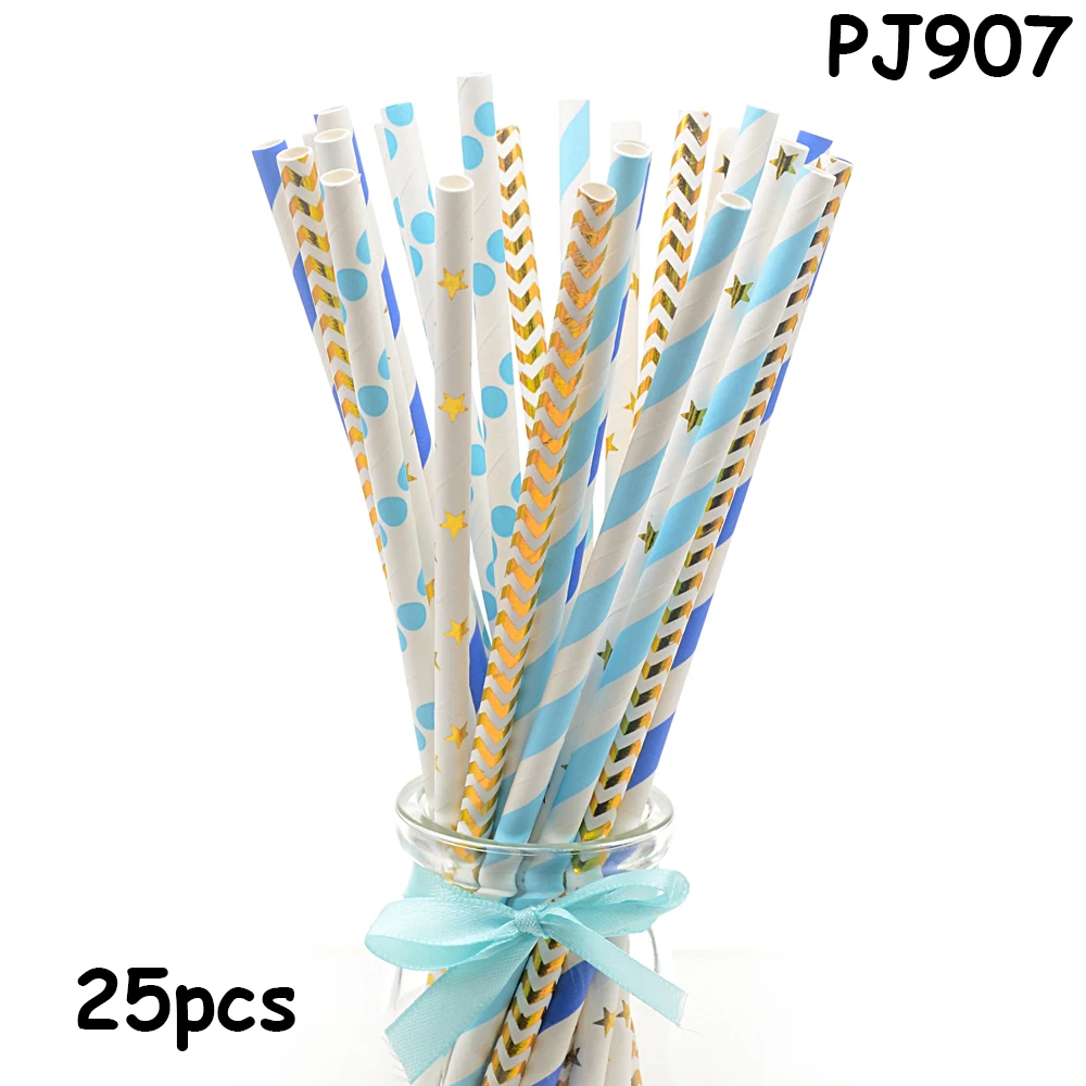 25pcs/lot New Paper Straws for Kids Birthday Wedding Decorations Event Party Christmas Supplies Creative Mixed Colors | Дом и сад