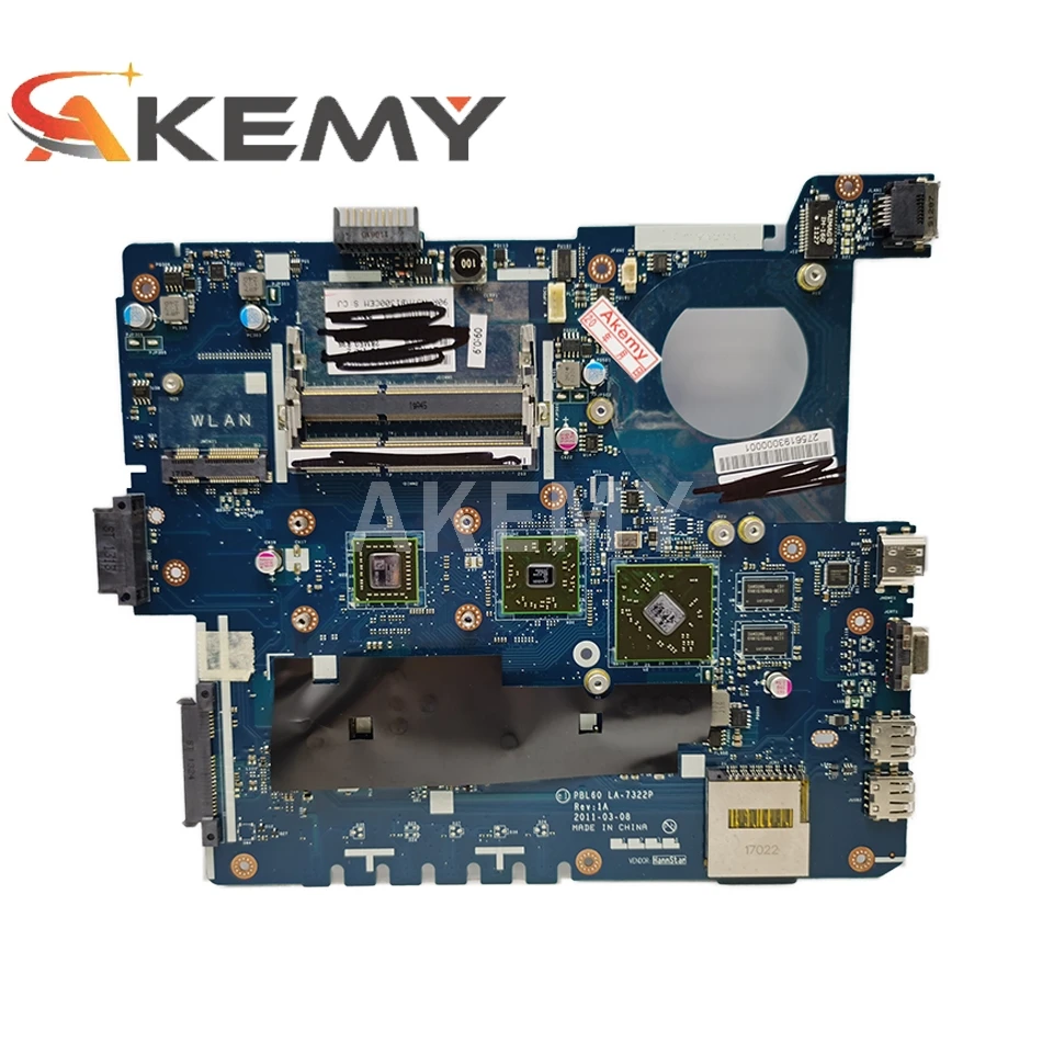

Akemy K53BY Motherboard For ASUS X53B K53BY K53BR X53BY LA-7322P laptop Motherboard K53B Mainboard HD6470