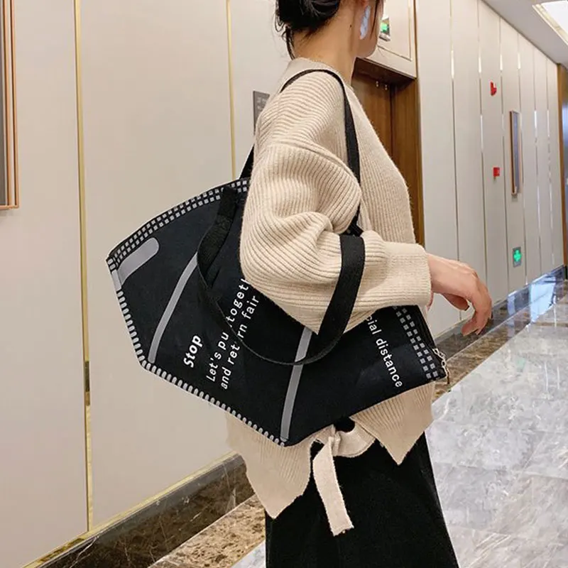 

Large Capacity Creative Mask Shoulder Bags Handbags Casual Women Canvas Tote Bag Hobos Female Fashion Trendy Ladies Shopper Bags