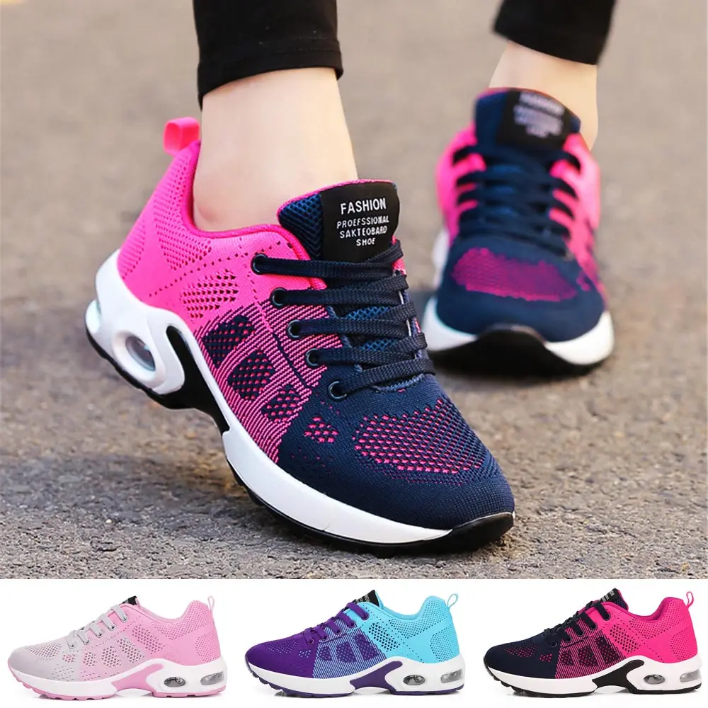 

Big Size Summer Damping Women Sport Sneakers Women's Original Running Shoes Sports Women Dark Blue Red Ladies Trainers GME-1877