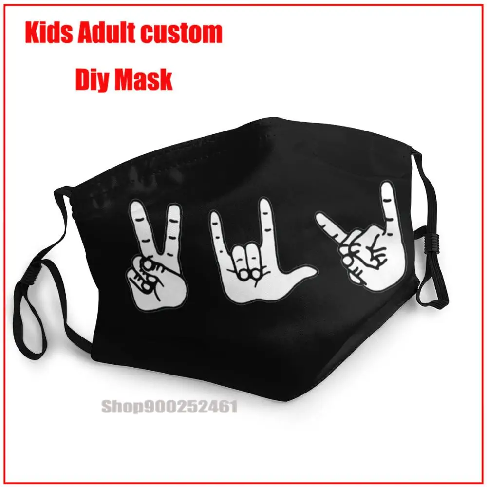 

Peace Love Death Metal DIY face mask fashion mask for face masks washable reusable face mask adult mouth mask with design funny