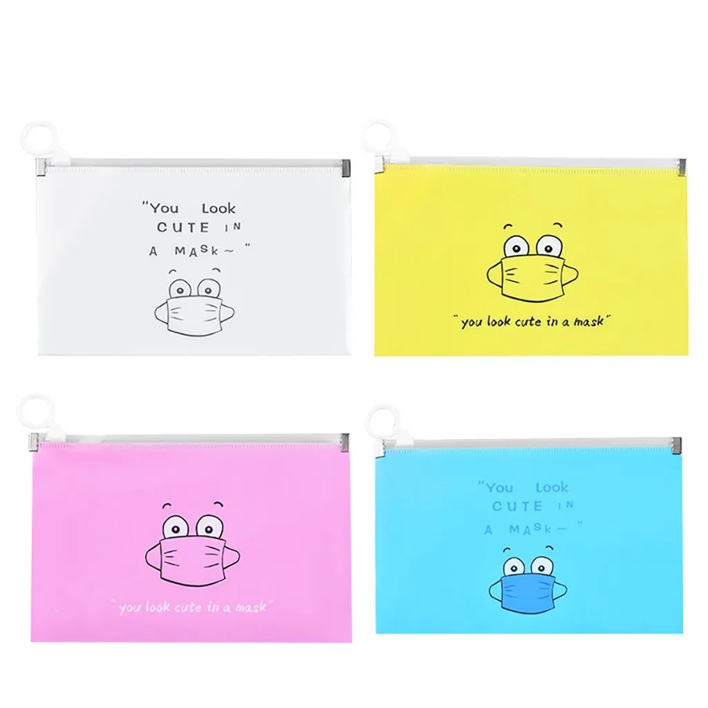 4pc Waterproof Mask Holder Portable Face Case Bag Organizer Foldable Cleaning Storage Bags Facemask | Дом и сад