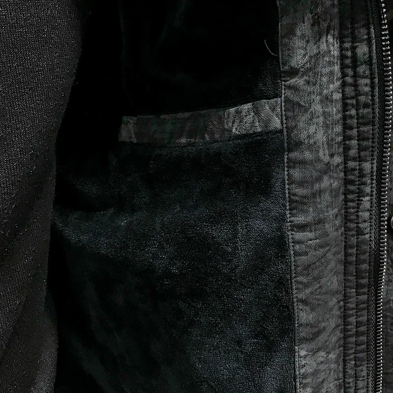 Зимняя одежда утепленная кожаная мужская Свободное пальто куртка с меховым