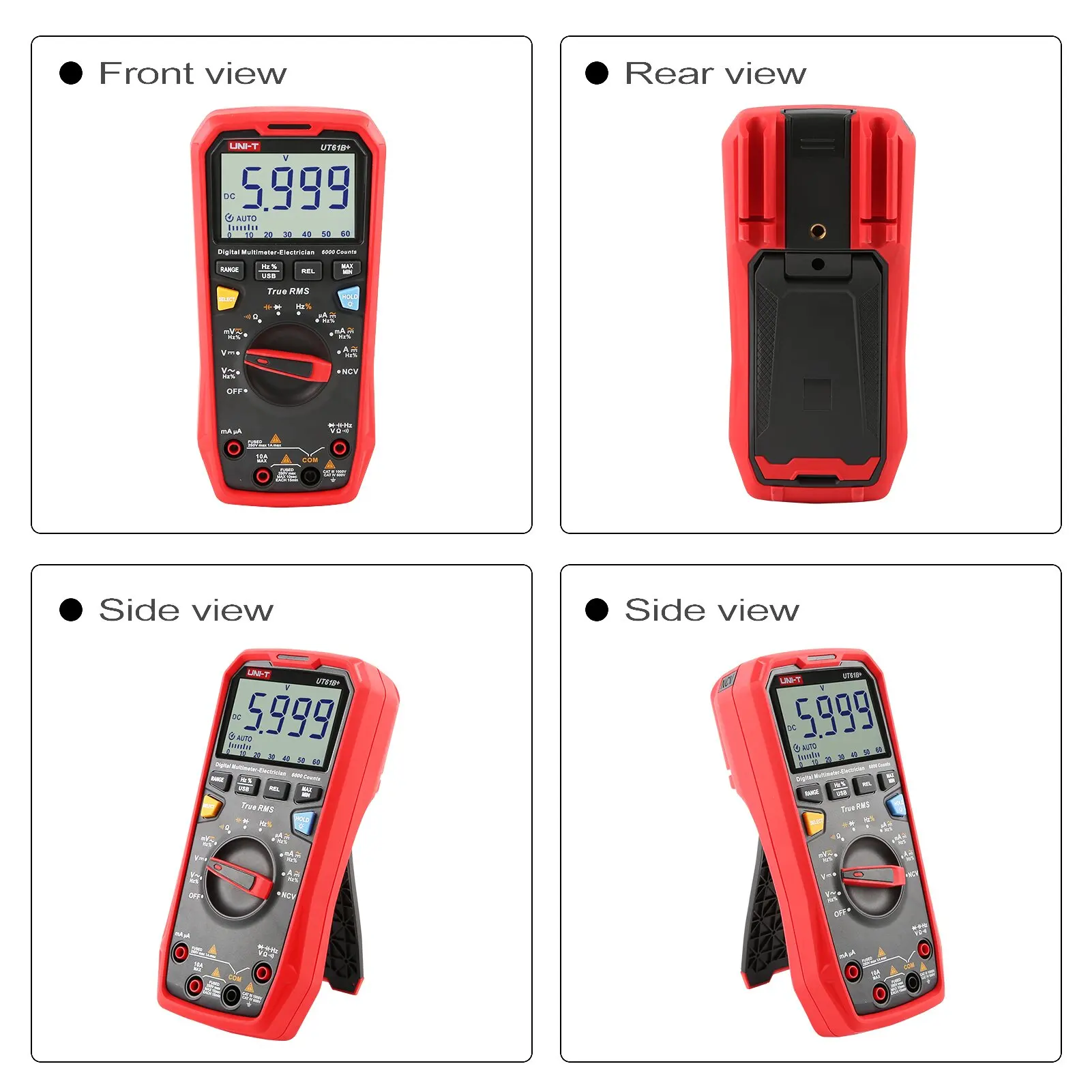 Цифровой мультиметр UNI-T UT61B + UT163D UT163E 1000 в 20A функция True RMS емкость температуры
