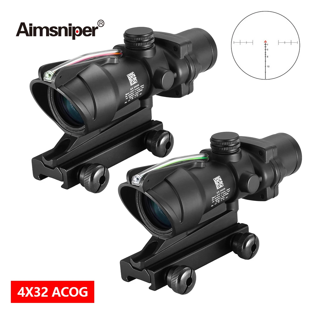 Оптический Прицел ACOG 4X32 оптический прицел из настоящего волокна с красной точкой