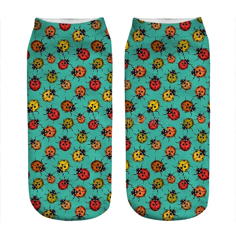 Женские носки 2021 милые красочные с принтом божьих коровок женские Веселые