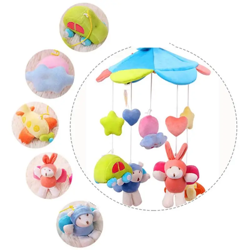 

Baby Crib Musical Mobile Rattles Plush Pendant Bed Bell Wind Chimes Toy Kids Room Hanging Decorations