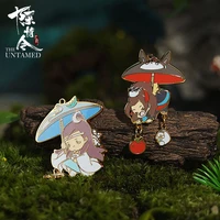 the untamed official metal badge wei wuxian lan wangji cartoon brooches for clothes backpack decoration fans gift