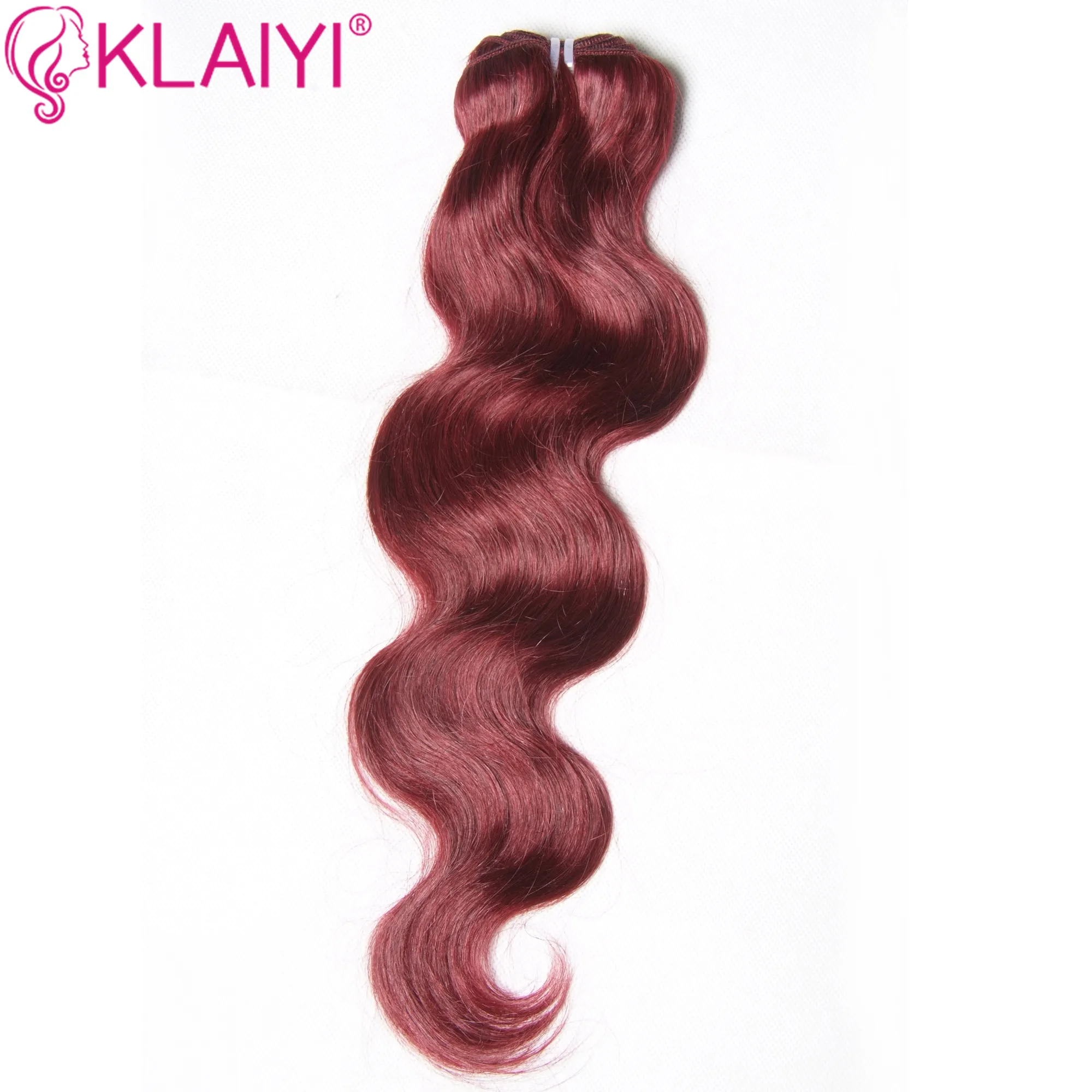 Klaiyi Hair 99J цветные волнистые пучки волос бразильские человеческие волосы 3 пряди