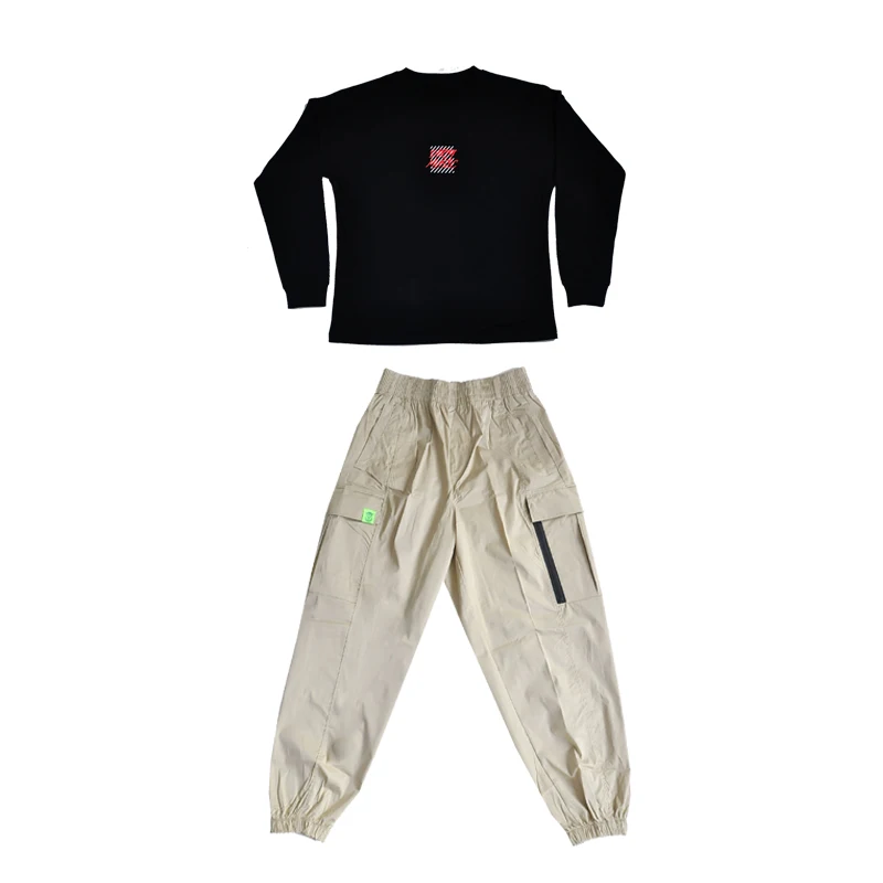 

Kid Hip Hop Dance Costumes Fashion Overalls Pants Modern Street Dancing Outfit Girls Boys Stage Wear Performance Clothing DN4637