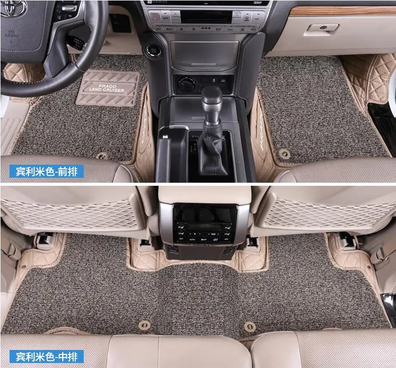 Для TOYOTA LAND CRUISER PRADO 150 2010-2020 5 и 7 сидений напольный коврик коврики для ног шаговый
