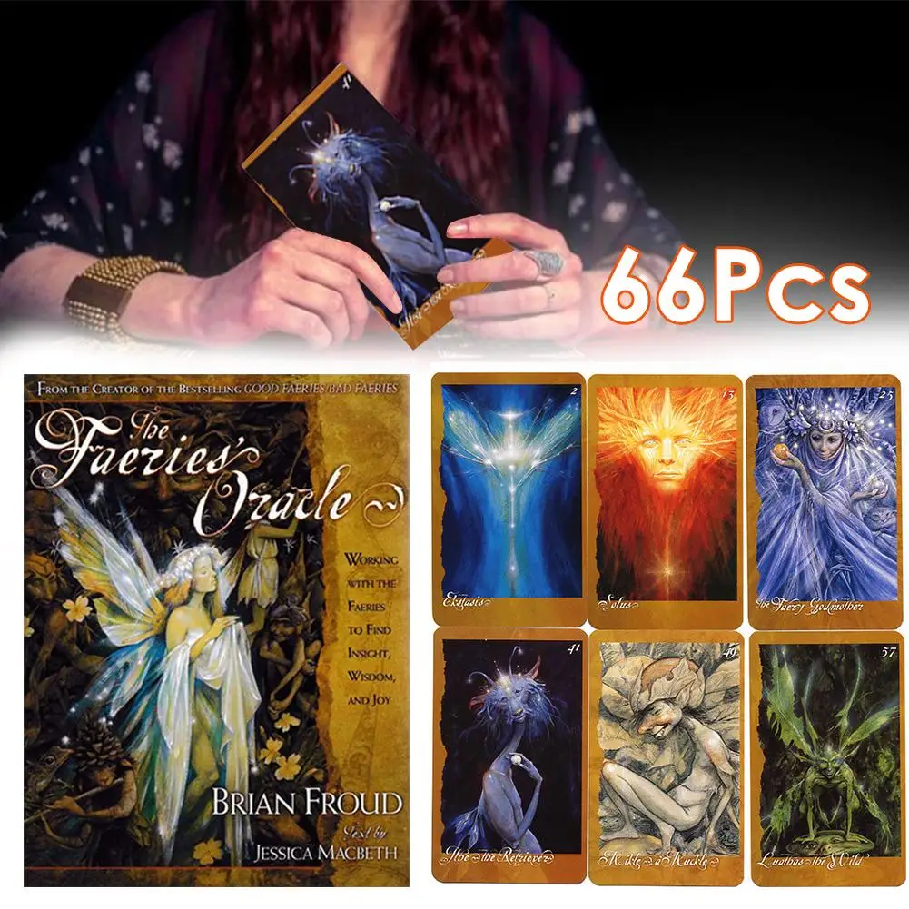 66PCS Tarot Cards Deck The Faeries' Oracle Beautifully Designed Durable Fairy Paper Card for Fun Playing Board Games | Игрушки и