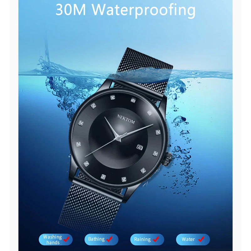 Нектом ультра-тонкие модные трендовые простые часы водонепроницаемые выбор
