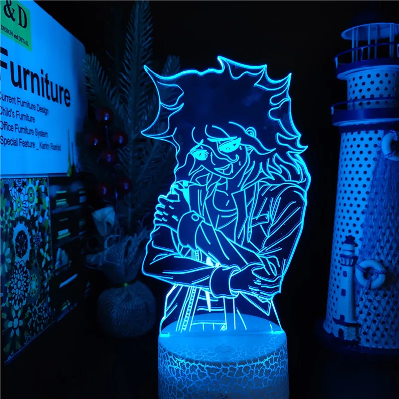 

Danganronpa V3 Nagito Komaeda Illusion Night Lamp Anime Led Night Light Touch Sensor Lampara Bedroom Table Decor Manga Gifts