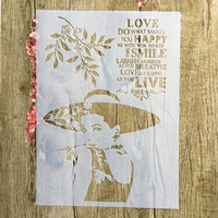 a4 29 21cm beauty girl diy stencils wall painting scrapbook coloring embossing album decorative paper card template