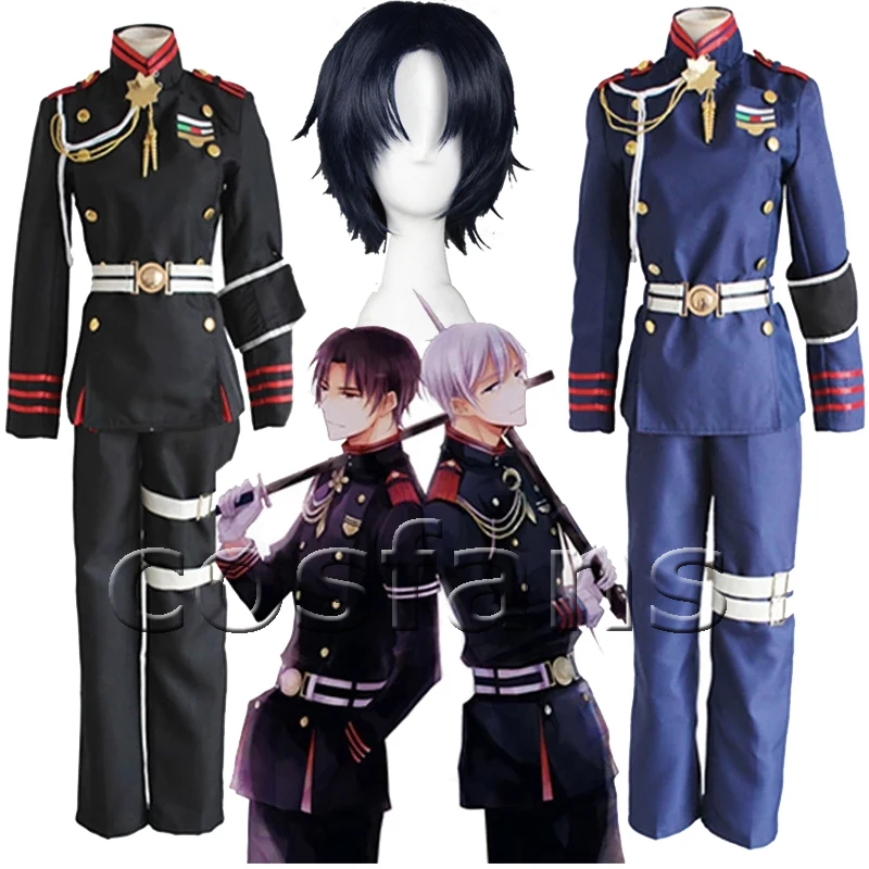 

Anime Seraph Of The End Owari No Serafu Guren Ichinose Cosplay Costume Military Uniform Outfit Halloween owari no seraph Wigs