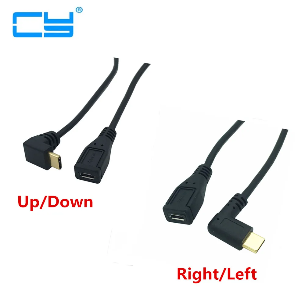 USB3.1 Type C 90 градусов угловой левый и правый вверх вниз угол штекер на Micro USB 2 0 5P